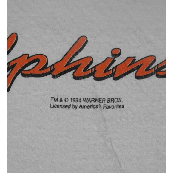 Vintage 1994 Miami Dolphins Looney Tunes Double Sided T-Shirt Men's Large - Picture 11 of 13